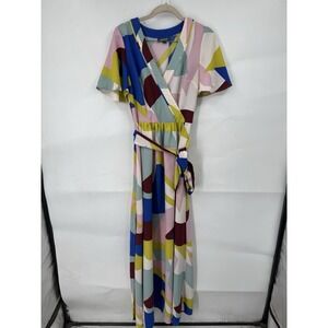 Modcloth Printed Geometric Maxi Dress Women 2/small Your Time To Shine As Seen